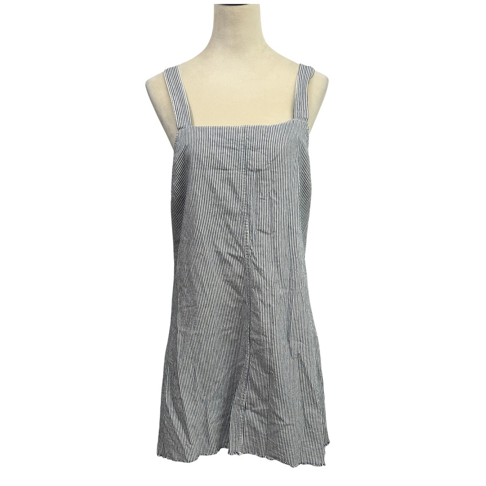 RVCA Open Back Mini Dress XL Blue White Stripe Cotton Coastal Resort Beach